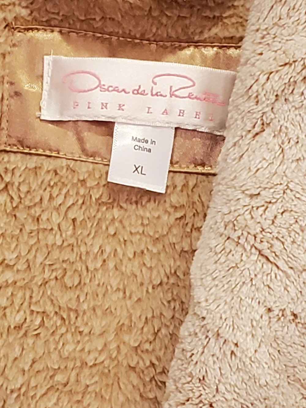 Cozy Plush Shawl Collar Bathrobe in Light Beige In Size Women's XL